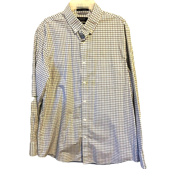 Nordstrom Wrinkle-Free Cotton Button Up Men Dress Shirt Size L Career Office - Picture 1 of 6